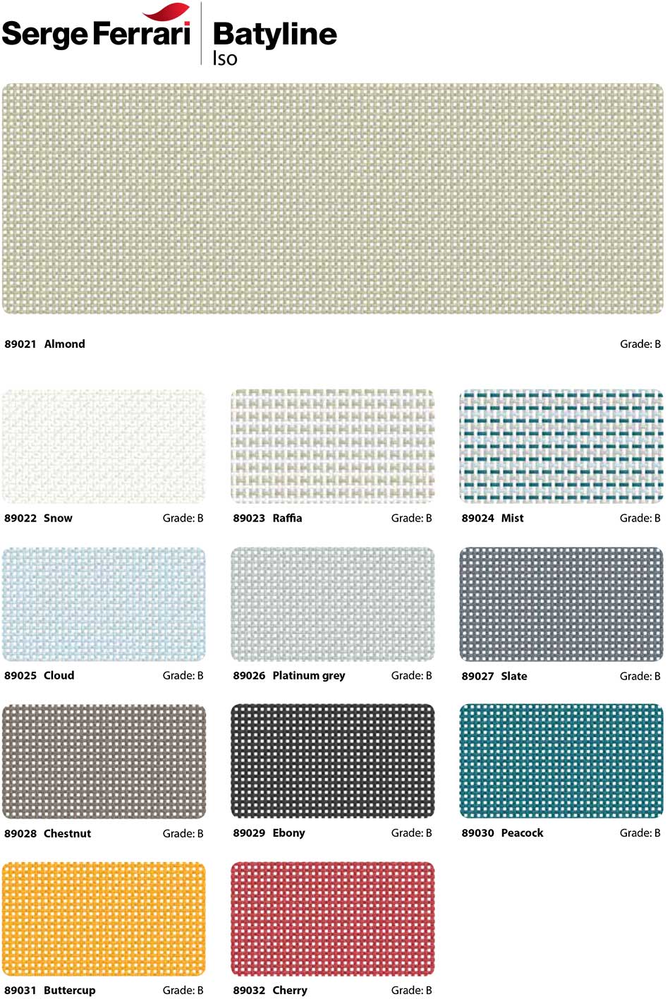 Serge Ferrari iso color line pallete